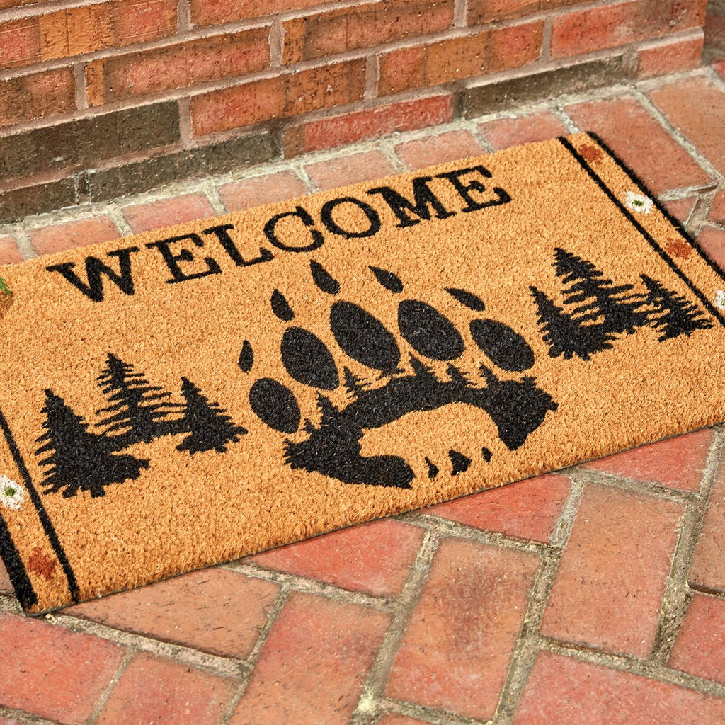 Bear Paw Lodge Welcome Doormat - Outdoor lodge rugs - Your Western Decor
