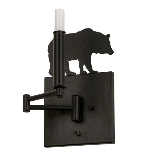 Cabin Bear Swing Arm Wall Sconce | Your Western Decor