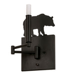 American made Cabin Bear Swing Wall Sconce with adjustable arm - Your Western Decor