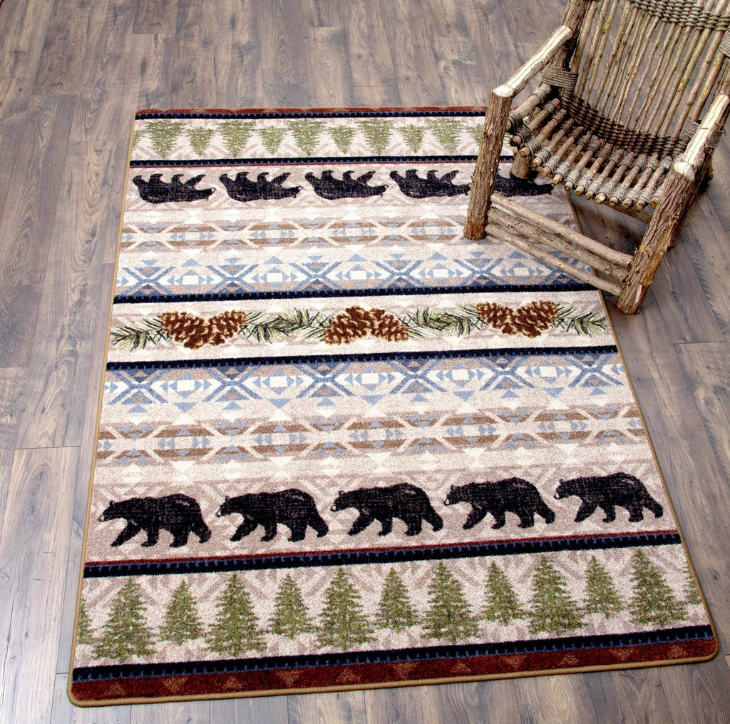 Bear Trails Forest Area Rug - Lodge style rugs made in the USA - Your Western Decor