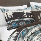 Blue grey and white Bear Valley Southwestern Lodge Comforter Set made in the USA - Your Western Decor