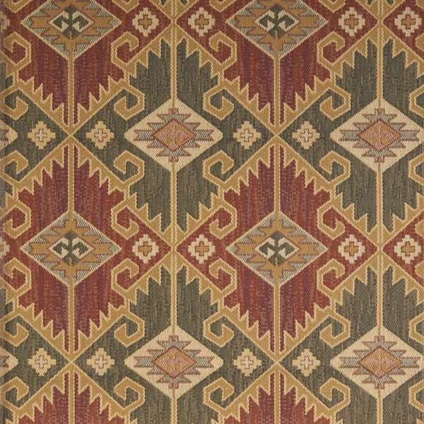 Sage Green, Terracotta, gold Breckenridge Upholstery Fabric - Your Western Decor