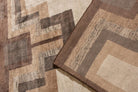 Luxury Geometric Pattern Beige Brown Area Rug - Your Western Decor