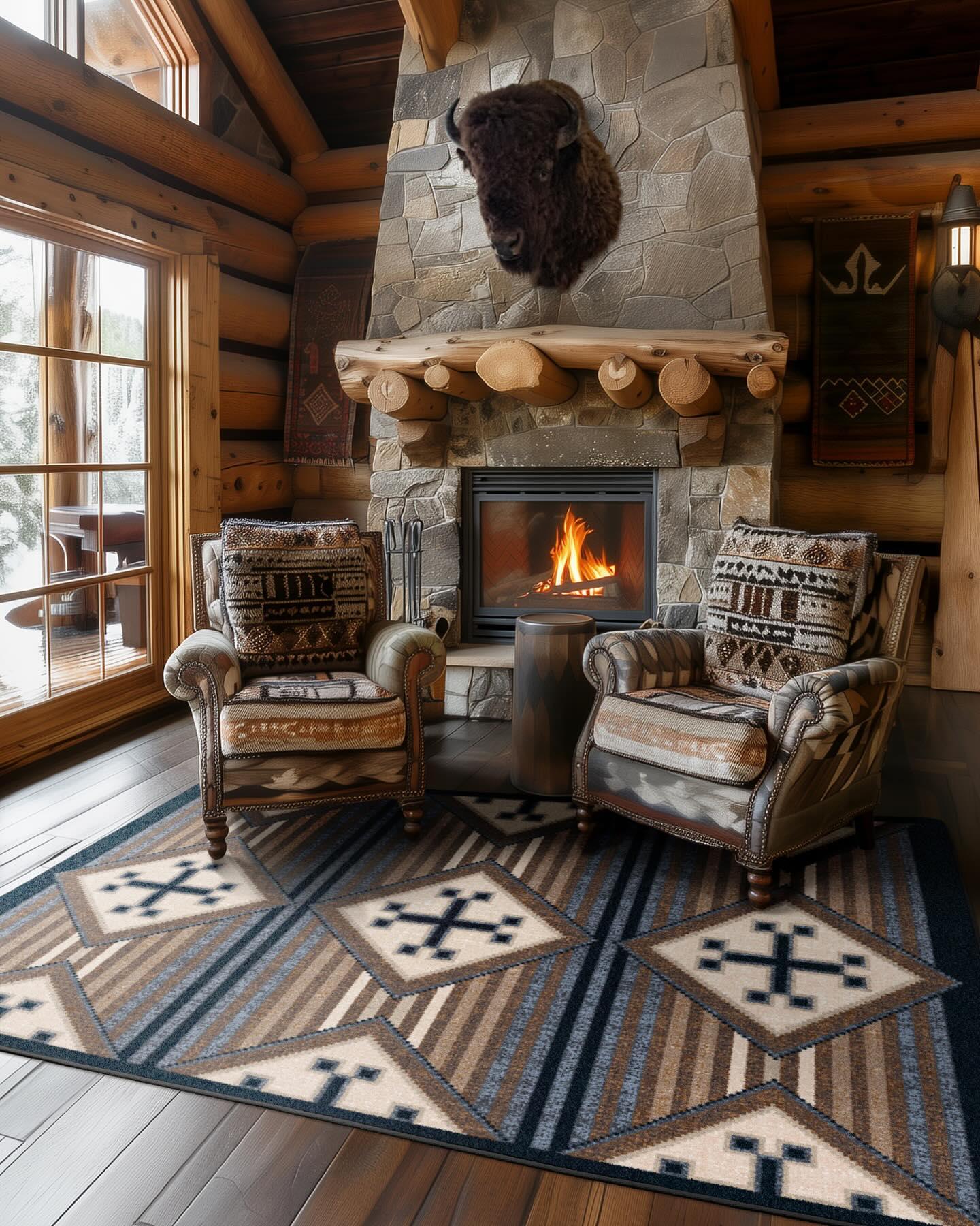 USA Made Bison Black Russet Rugs | Your Western Decor