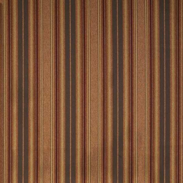 Bellingo Stripe Fabric in terra cotta, burnt orange and forest green stripes - Your Western Decor