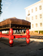 Bero leather bench with red frame - Your Western Decor