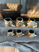 Best of the West Cowhide Western Napkin Rings with western conchos - Your Western Decor