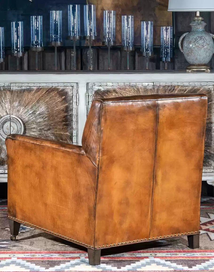 Bigfork Burnished Leather Chair made in the USA - Your Western Decor