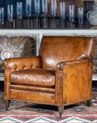 Bigfork Burnished Leather Chair made in the USA - Your Western Decor