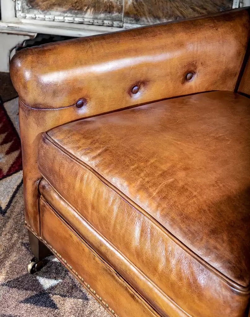 Bigfork Burnished Leather Chair made in the USA - Your Western Decor