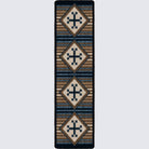 Bison Black Russet Floor Runner in blue, black, tans, and cream. Made in the USA - Your Western Decor