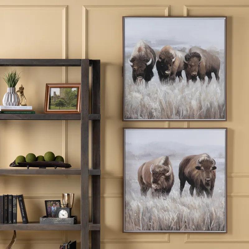 Framed Canvas 2-pc Bison Art - Your Western Decor