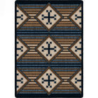 Bison Black Russet Area Rug in blue, black, tans, and cream. Made in the USA - Your Western Decor