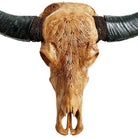 Buffalo Feathers Carved Skull in Antique Finish - Your Western Decor