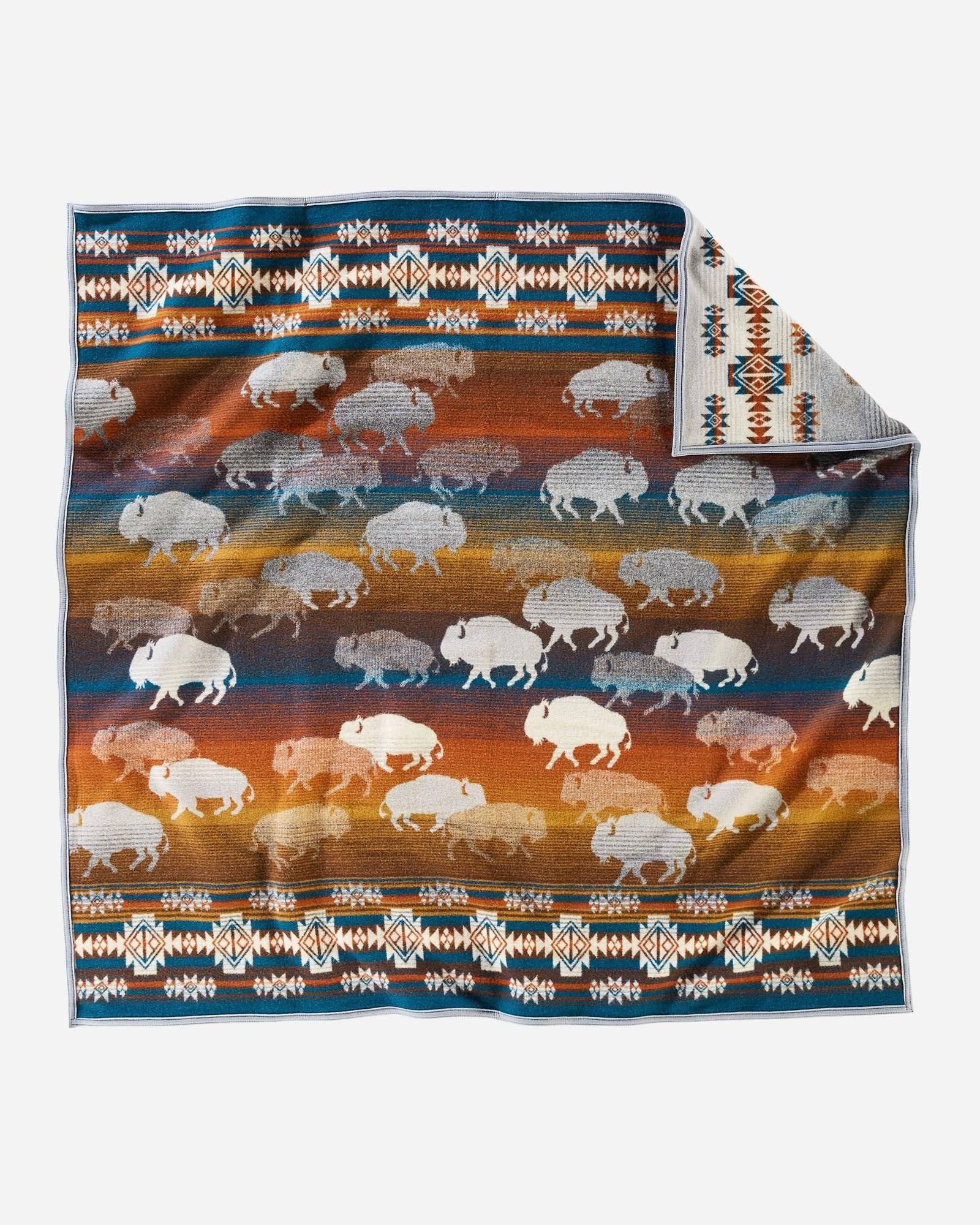 Bison Rush Hour Pendleton Throw Blanket made in the USA - Your Western Decor 