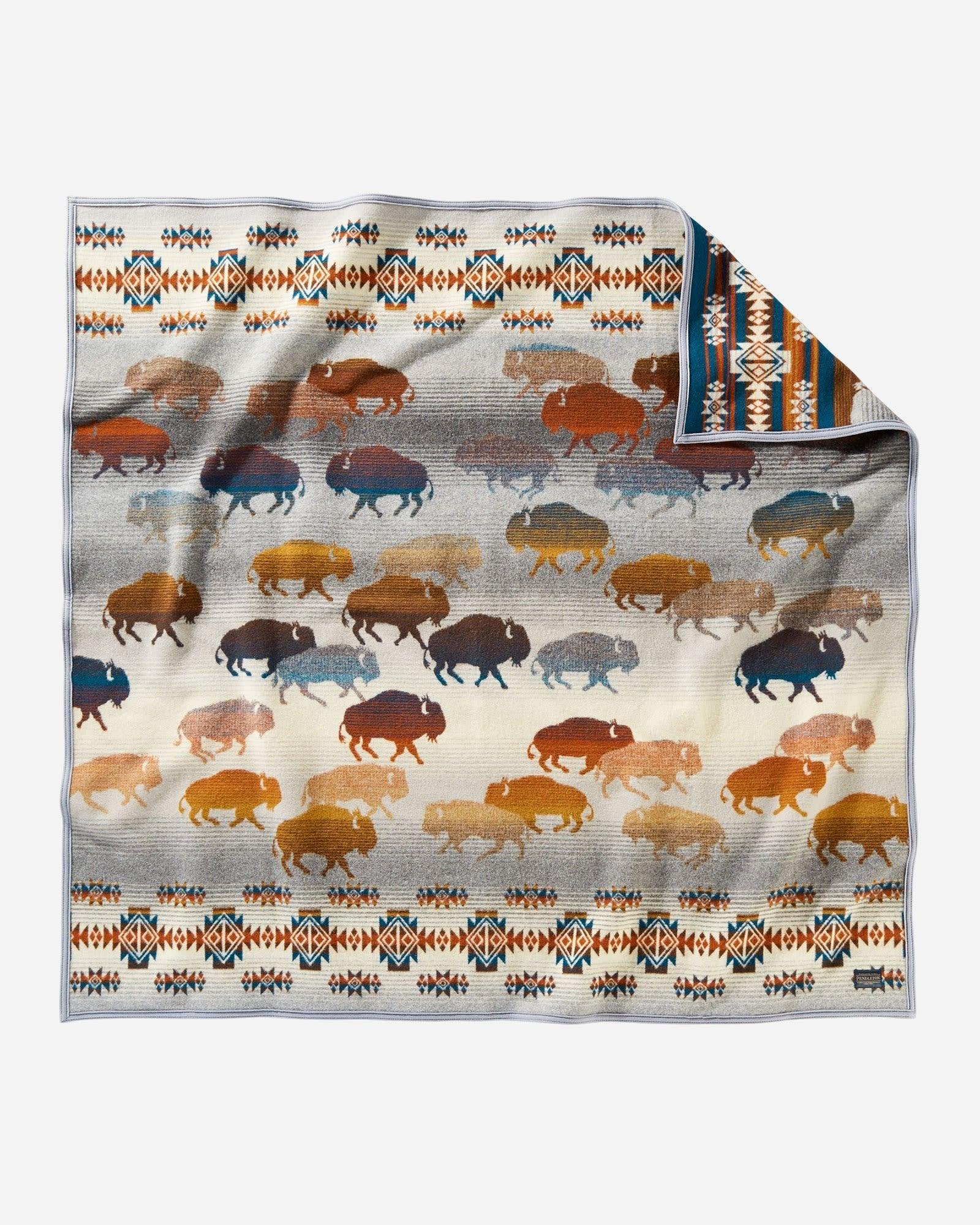 Bison Rush Hour Pendleton Throw Blanket made in the USA - Your Western Decor 