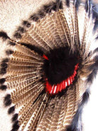 Native American made Black Barred Turkey Warbonnet back - Your Western Decor