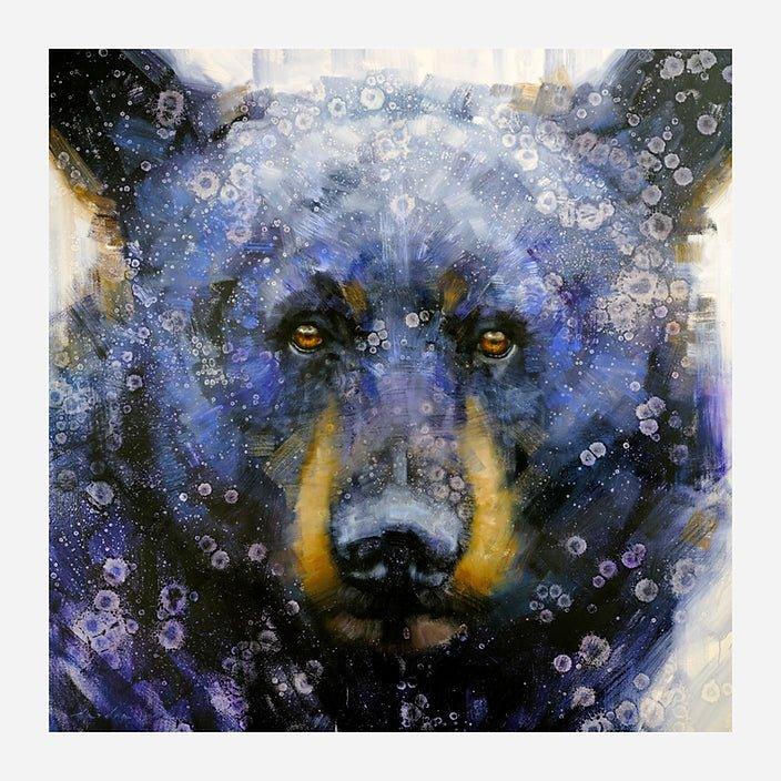 Black Bear Blue on Stretched Canvas - Art by David Frederick Riley at Your Western Decor