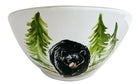 Ceramic bowl with a bear and pine tree design on a white background - Your Western Decor