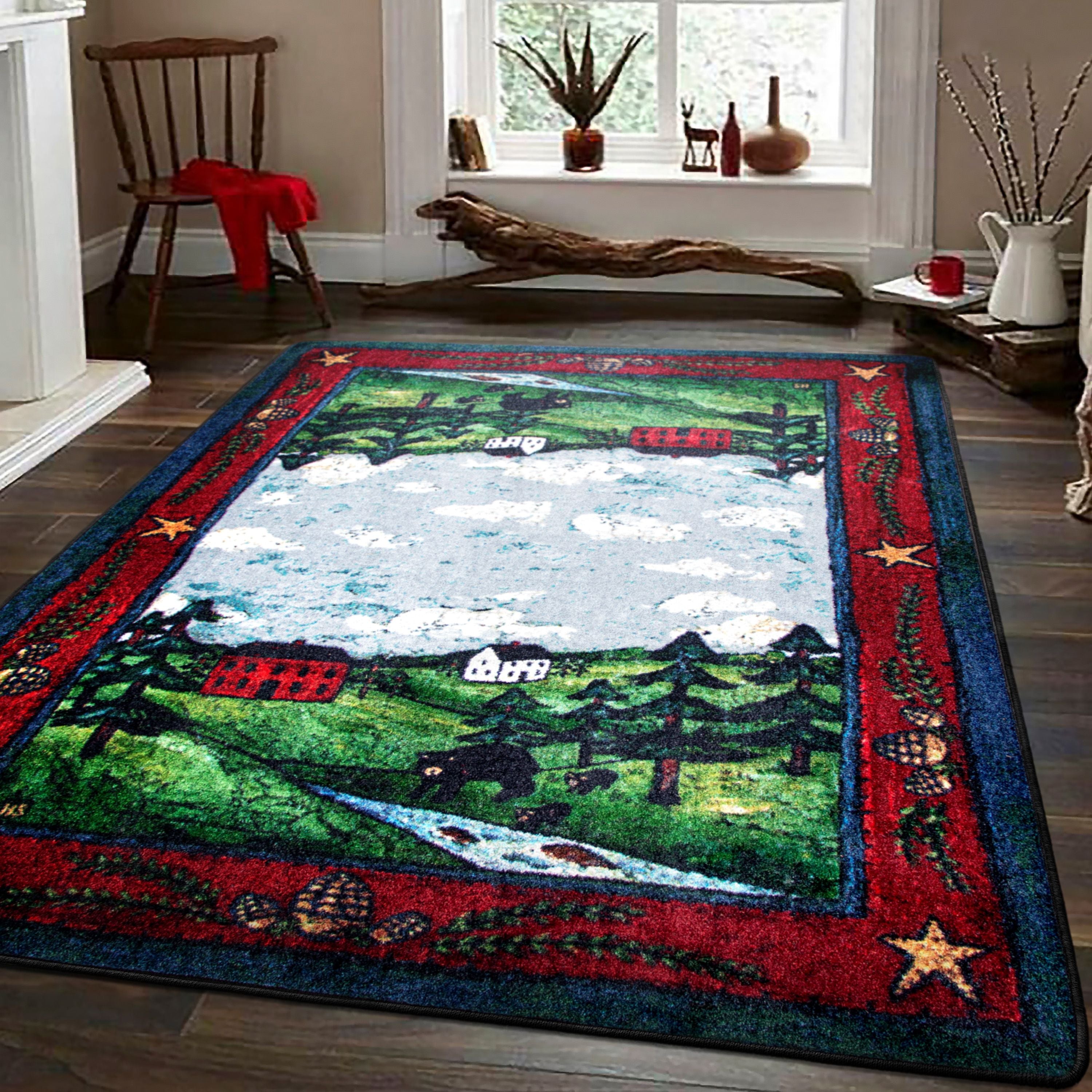 Black bear creek area rug made in the USA - Your Western Decor