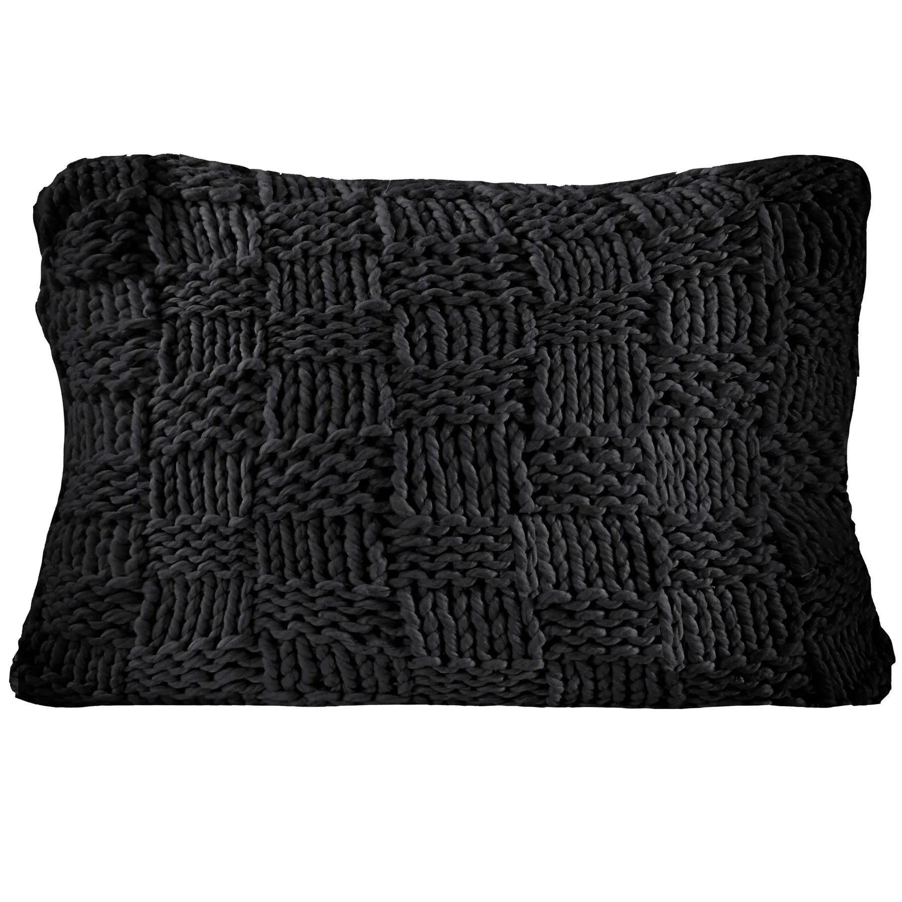 Black chess knit pillow - Your Western Decor