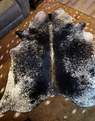 Black and white peppered Brazilian cowhide rug - Your Western Decor
