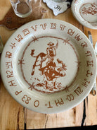 Blue mountain brands handmade dinner plate with bull rider - Your Western Decor