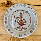 Blue Mountain Brands bull riding and brands western dinner plate handmade in Pendleton, Oregon 