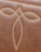 Boot Leg Western Dining Chair, brown leather with boot-stitched back - American made - Your Western Decor