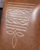 Boot Leg Western Dining Chair, brown leather with boot-stitched back - American made - Your Western Decor