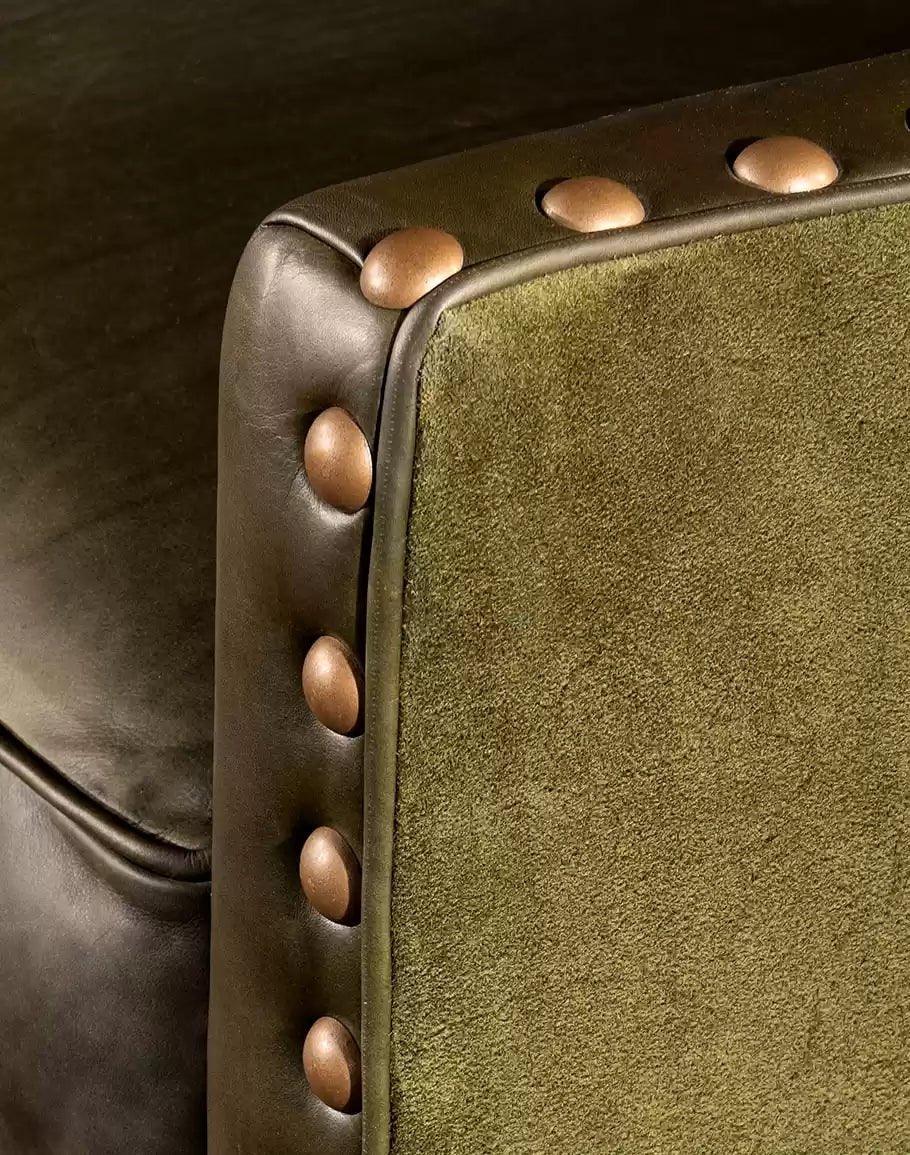 Olive Boot Stitch Western Accent Chair - American made home furnishings - Your Western Decor