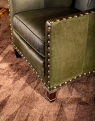 Olive Boot Stitch Western Accent Chair - American made home furnishings - Your Western Decor