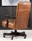 Boot Stitch Western Desk Chair in brown leather, American made - Your Western Decor