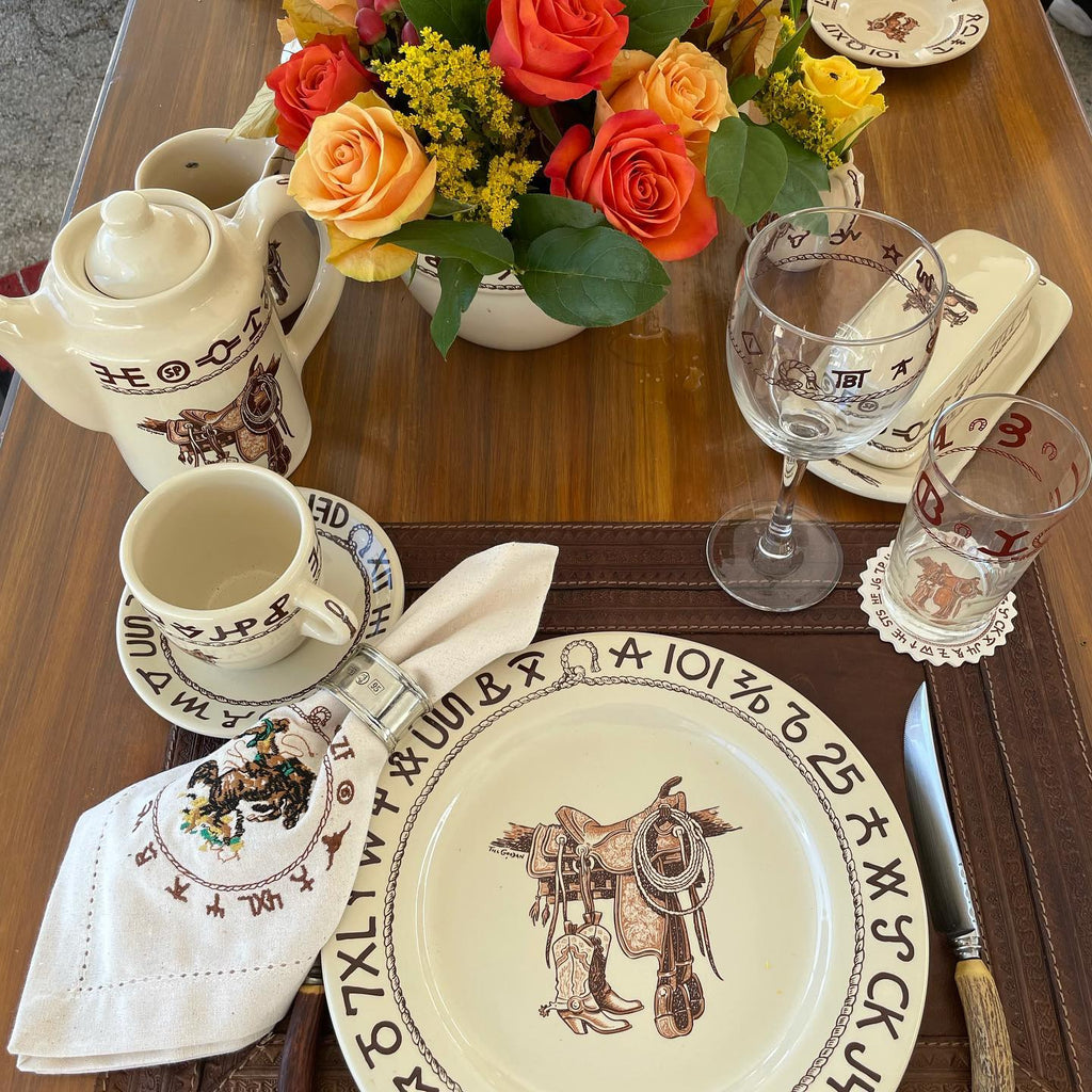 Boots and saddle western tableware made in the USA - Your Western Decor
