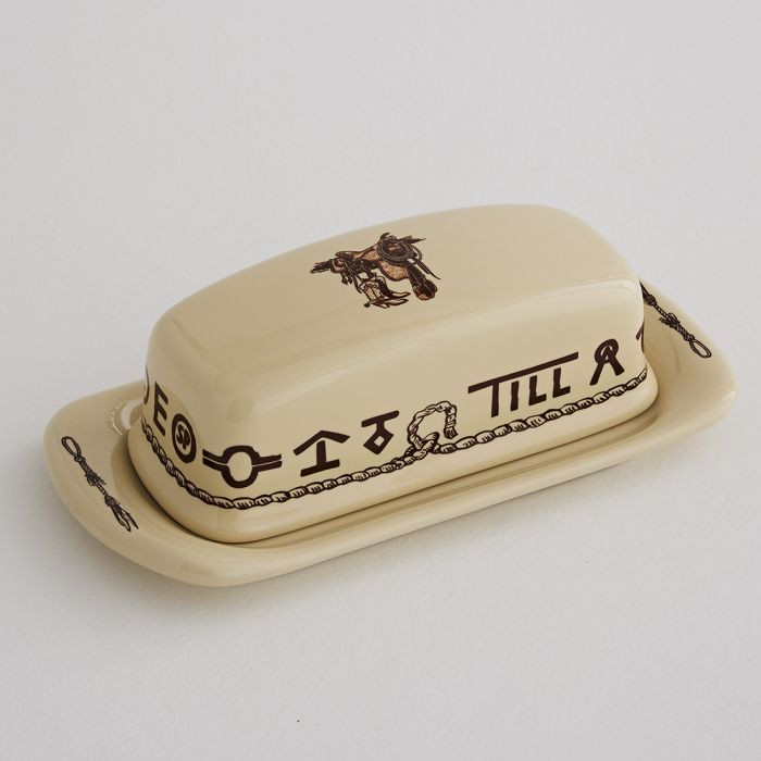 Boots and saddle western butter dish made in the USA - Your Western Decor