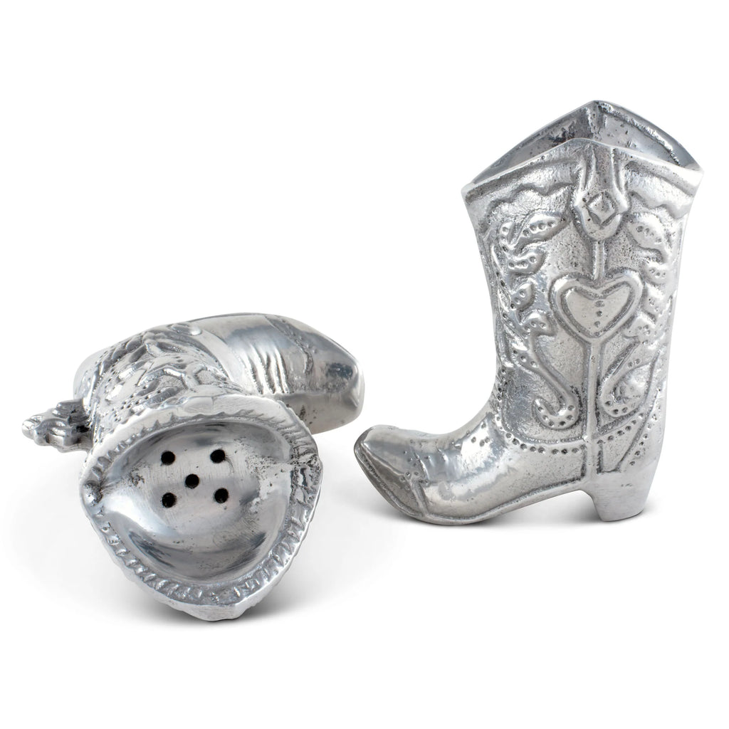 Aluminum cowboy boots western salt and pepper shakers - Your Western Decor