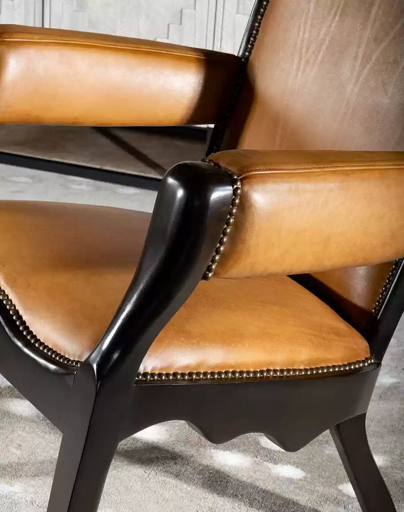 Luxury American Made Bowen Leather Accent Chair Arm - Your Western Decor