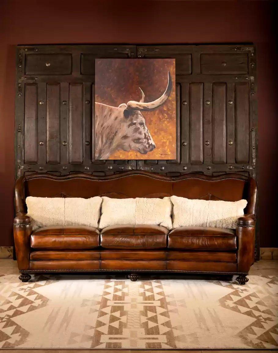 Bozeman Luxury Leather Sofa made in the USA - Your Western Decor