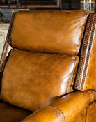 Brando Saddle Leather Recliner and Black Axis Area Rug - Made in the USA - Your Western Decor