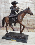 Breath Cowboy Lighting Pipe on Horse, bronze sculpture by Frederic Remington - Your Western Decor