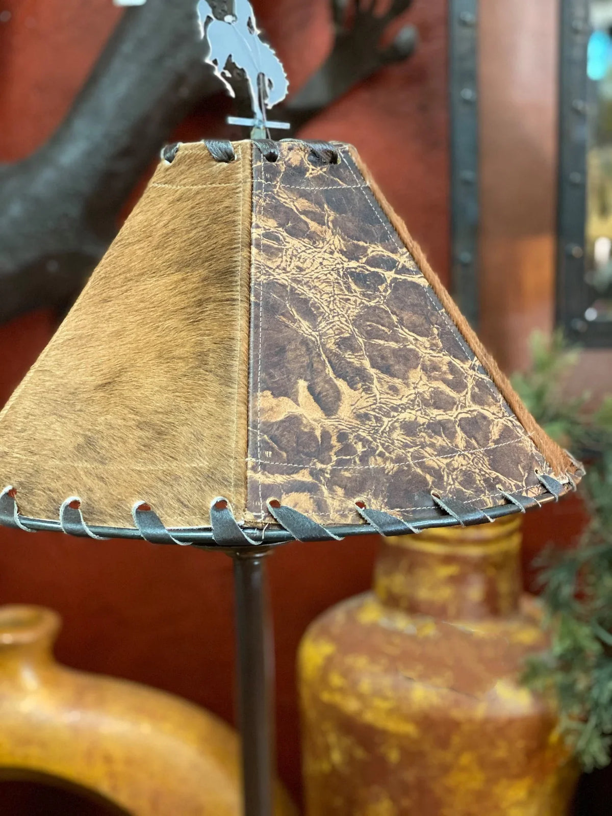 Cowhide & Distressed Leather Lamp Shades | Western Decor – Your Western ...
