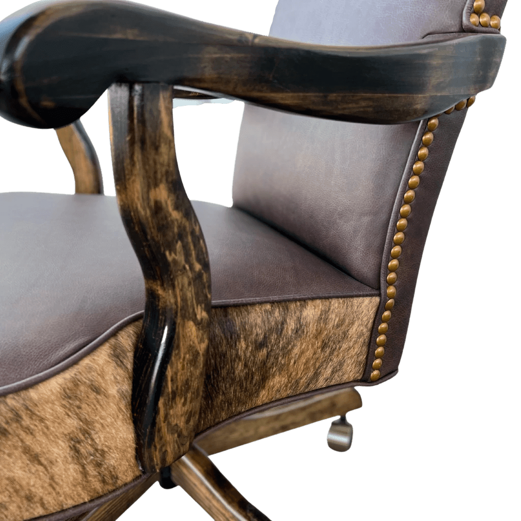 Leather and Brindle Cowhide Office Chair