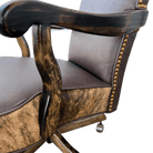 Leather and Brindle Cowhide Office Chair