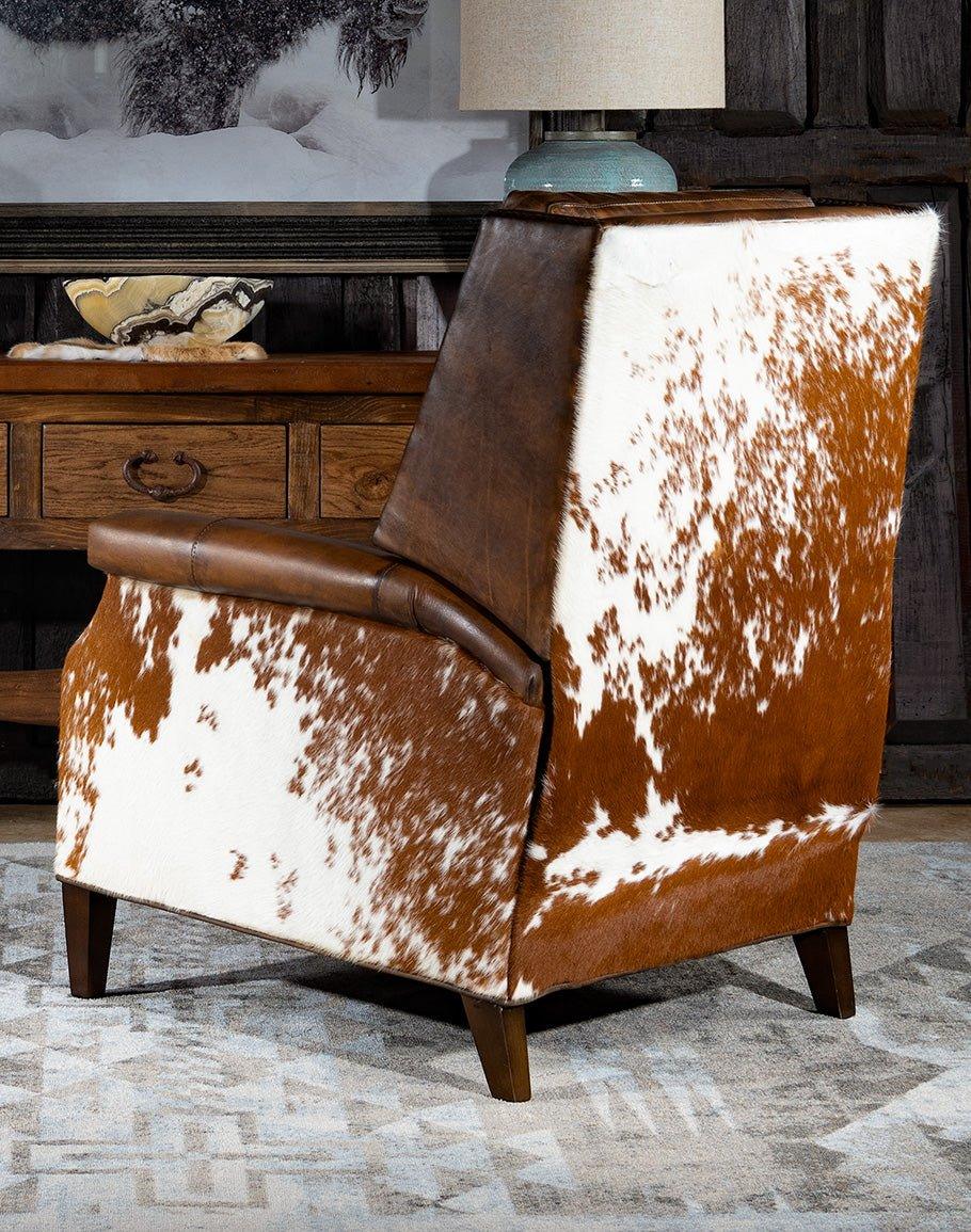 Bristol Leather & Cowhide Recliner made in the USA - Your Western Decor