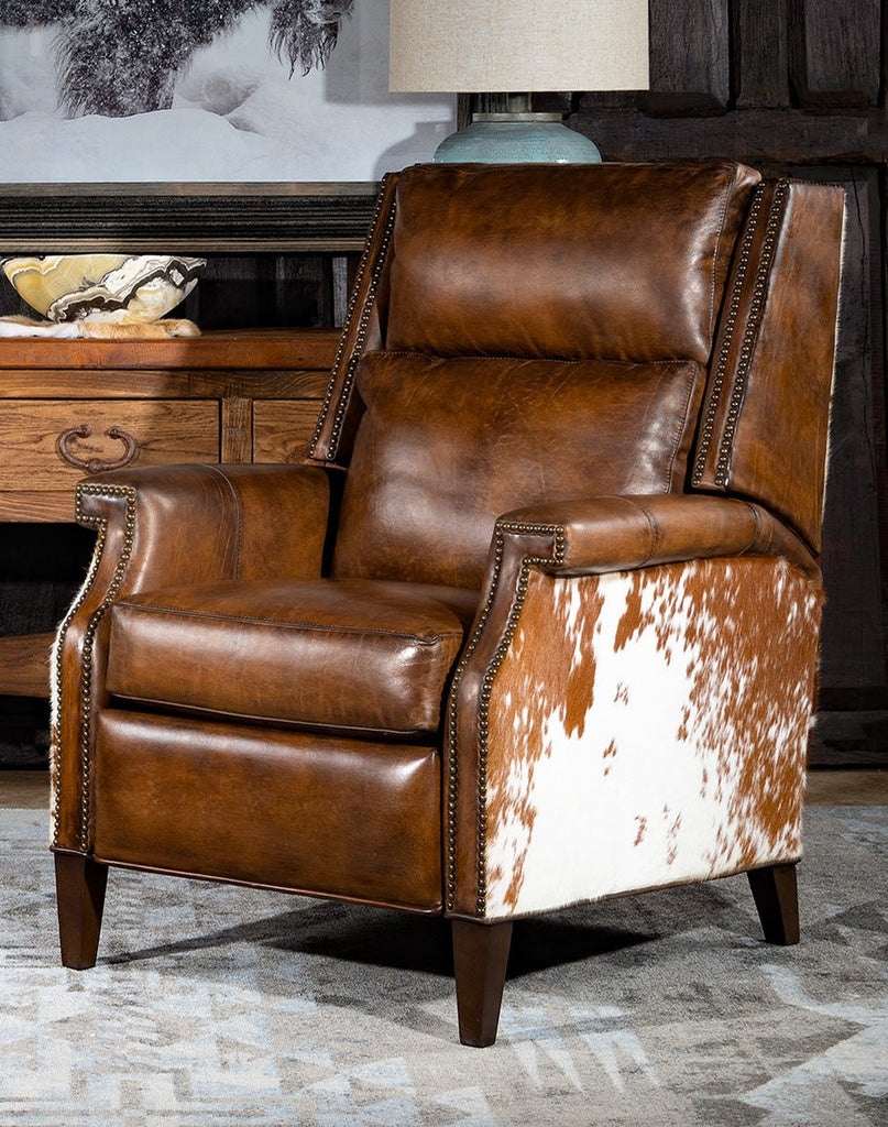 Bristol Leather & Cowhide Recliner - Your Western Decor