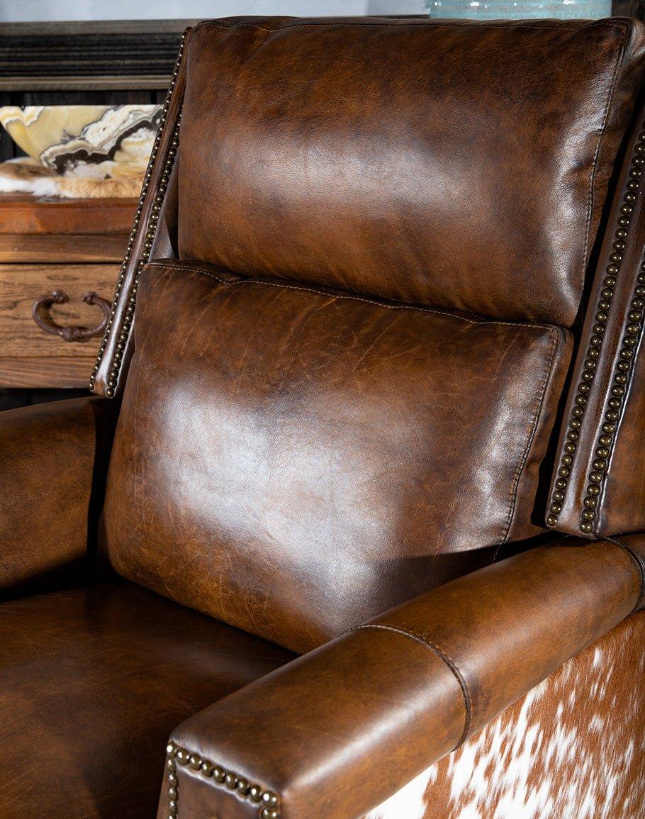 Bristol Leather & Cowhide Recliner made in the USA - Your Western Decor