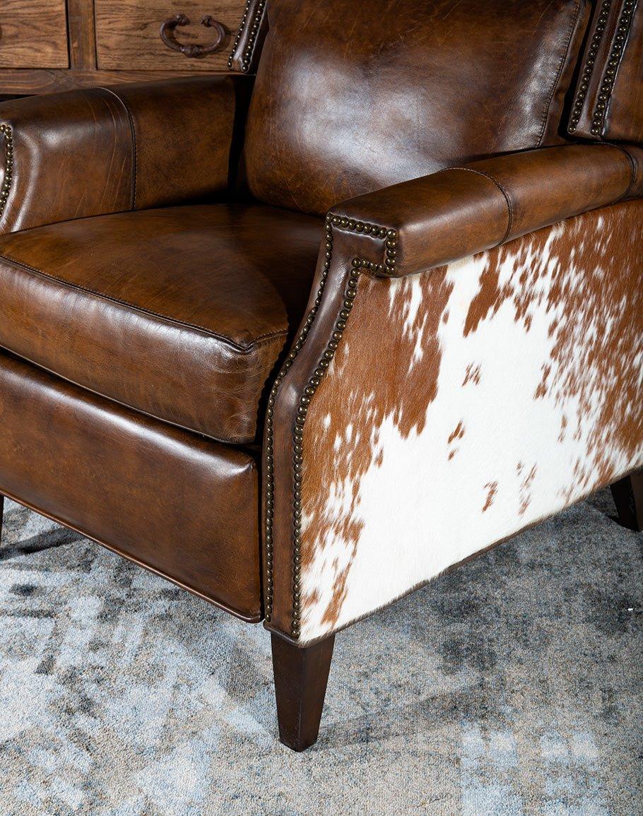 Bristol Leather & Cowhide Recliner made in the USA - Your Western Decor