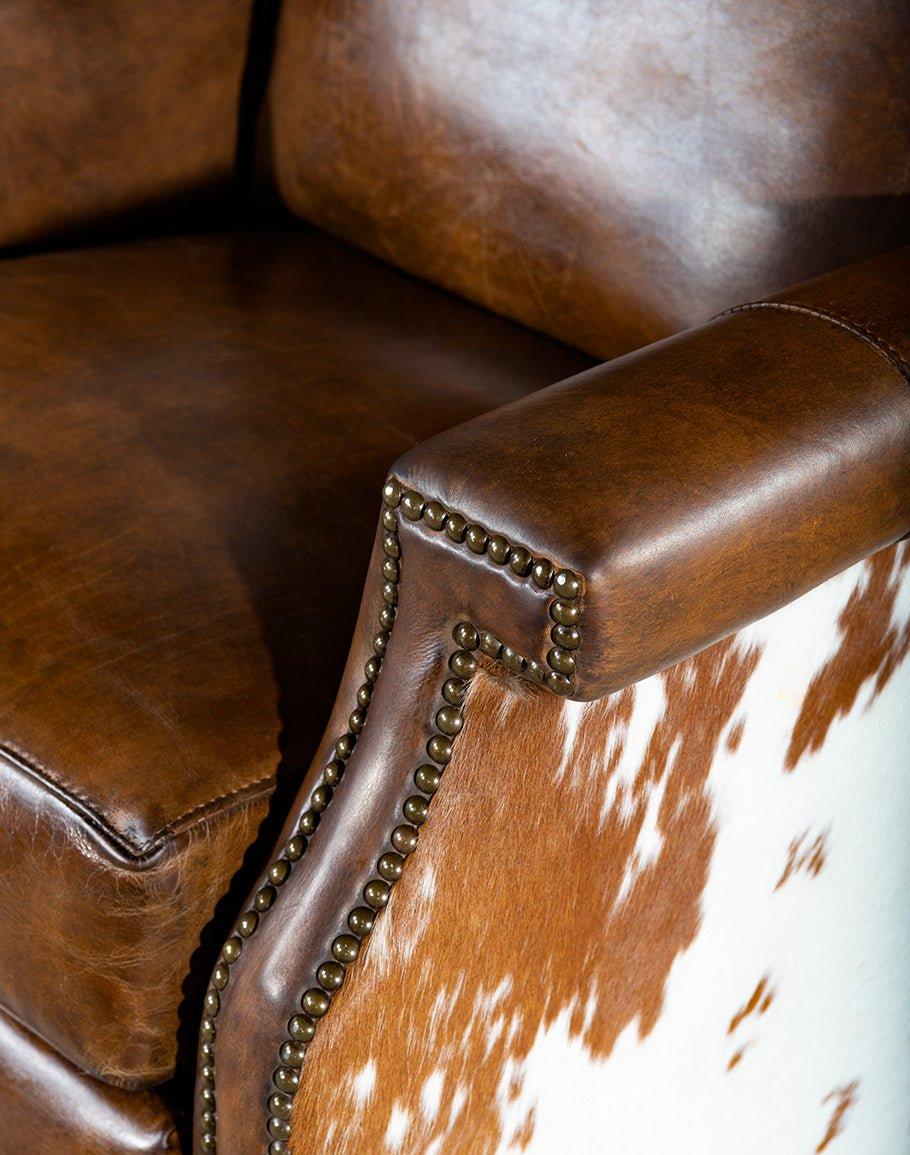 Bristol Leather & Cowhide Recliner made in the USA - Your Western Decor