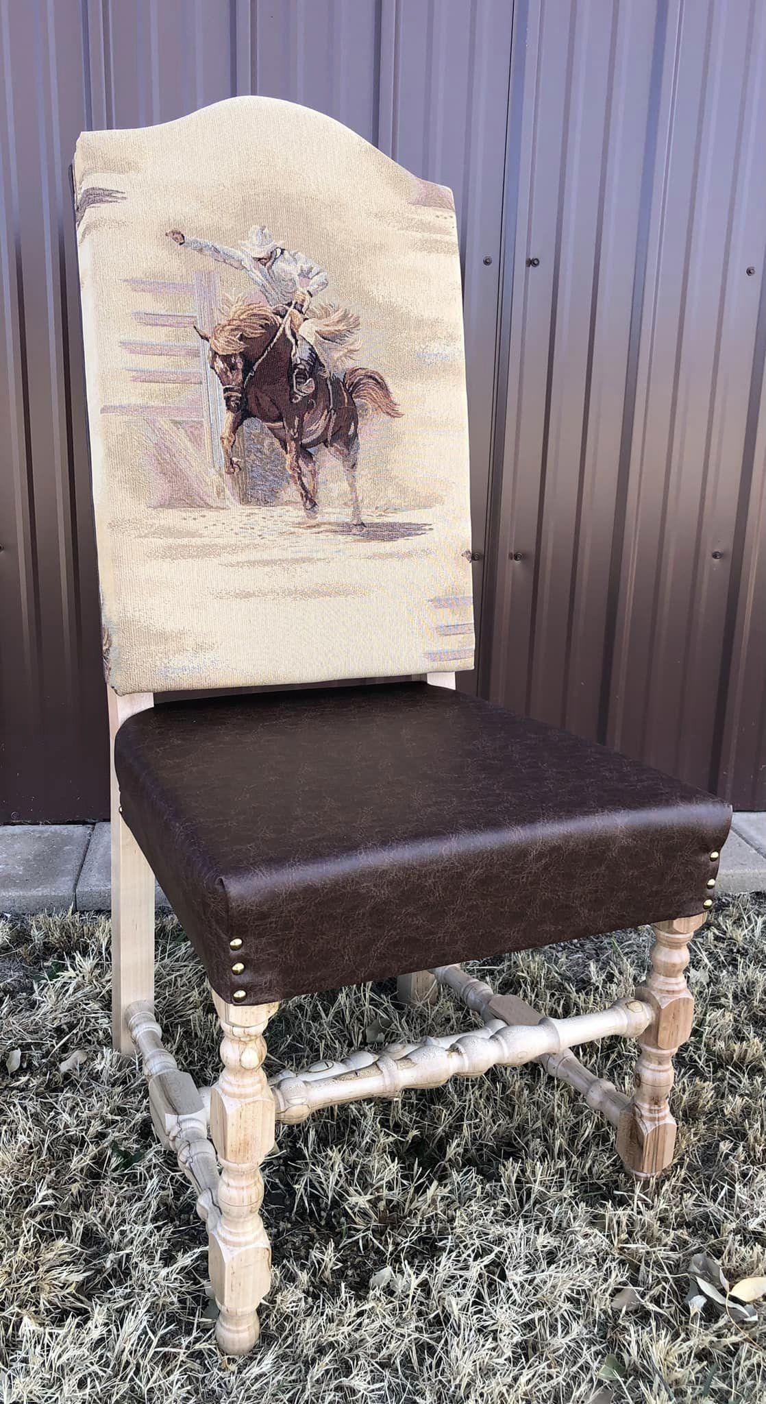 Bronc Rider Upholstered Dining Chair - Your Western Decor