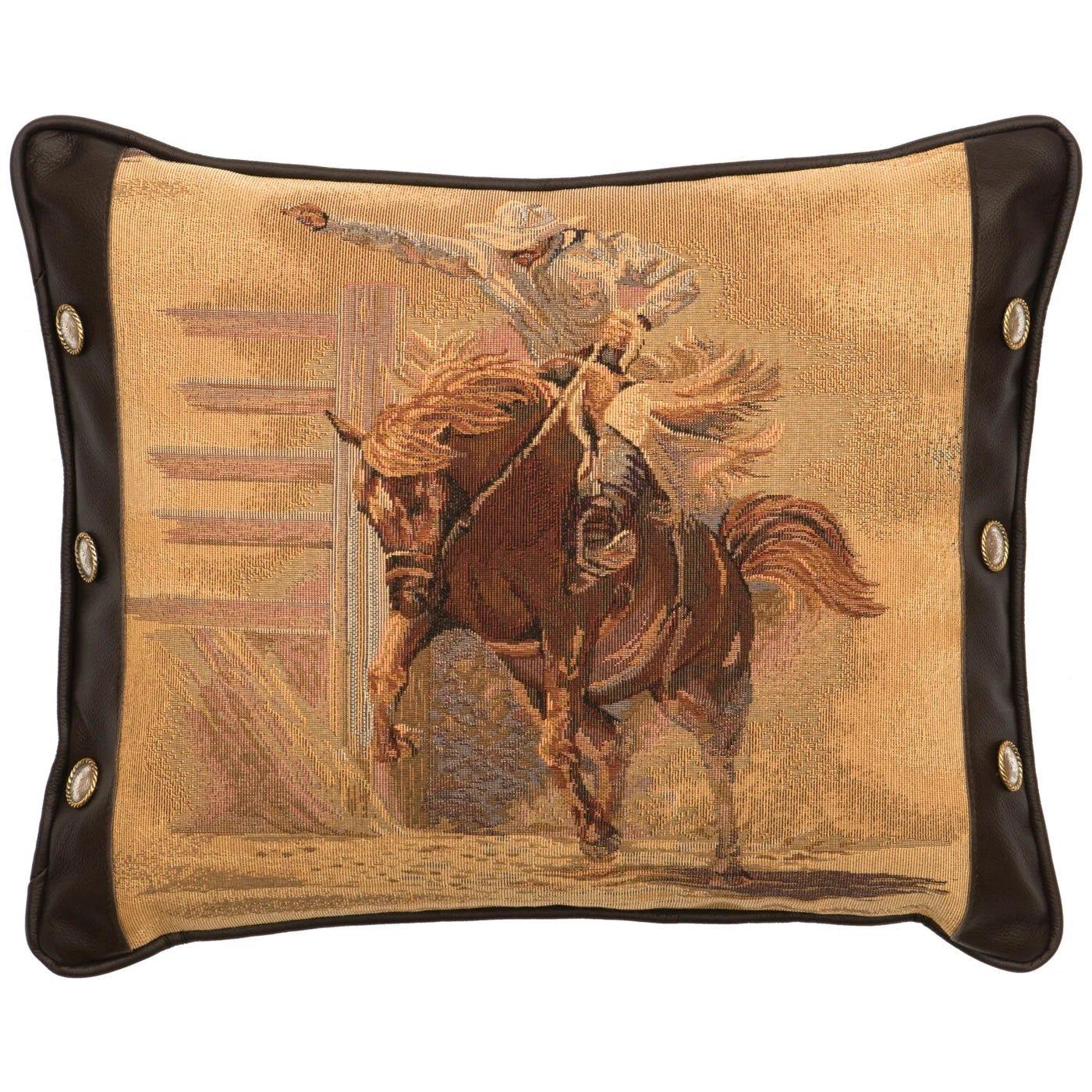 Bronc Rider Western Throw Pillow - Made in the USA - Your Western Decor